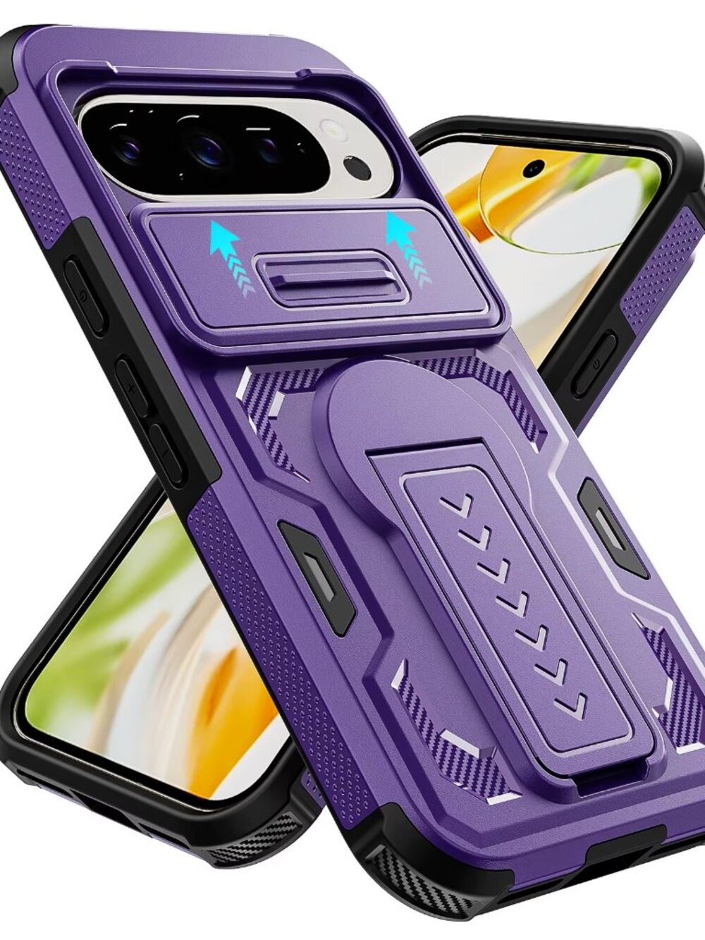 Google Pixel 10 Pro XL Heavy Duty Case w/ Kickstand Shockproof Rugged Cover